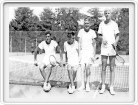 L/R Jack Darrah, Cliff Mayne, Whitney, Norm Peterson<br>Bunch of kids hanging out after the Sac. Juniors